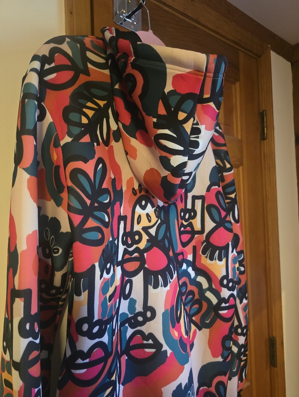 Akira Womens Abstract Floral Print Sweater  Jacket - Multicolor - Picture 14 of 16